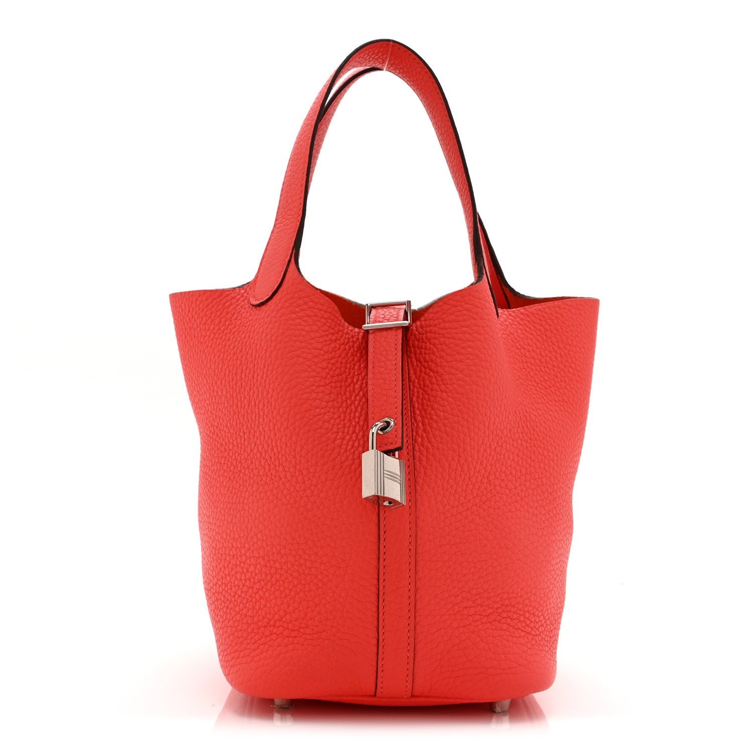 Hermes Taurillon Clemence Picotin Lock 18 PM  Rouge Pivoine