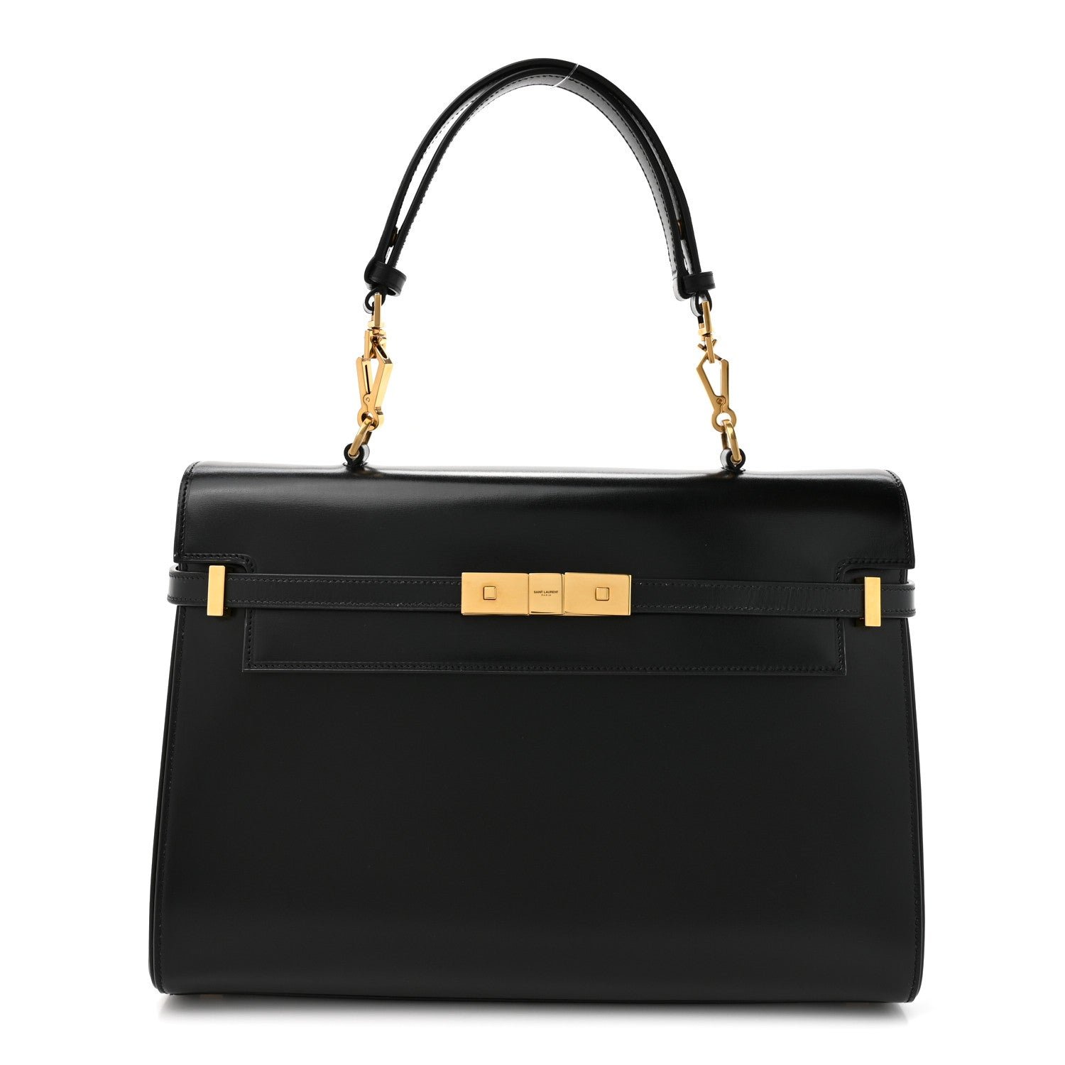 Saint Laurent Smooth Calfskin Manhattan Top Handle Black
