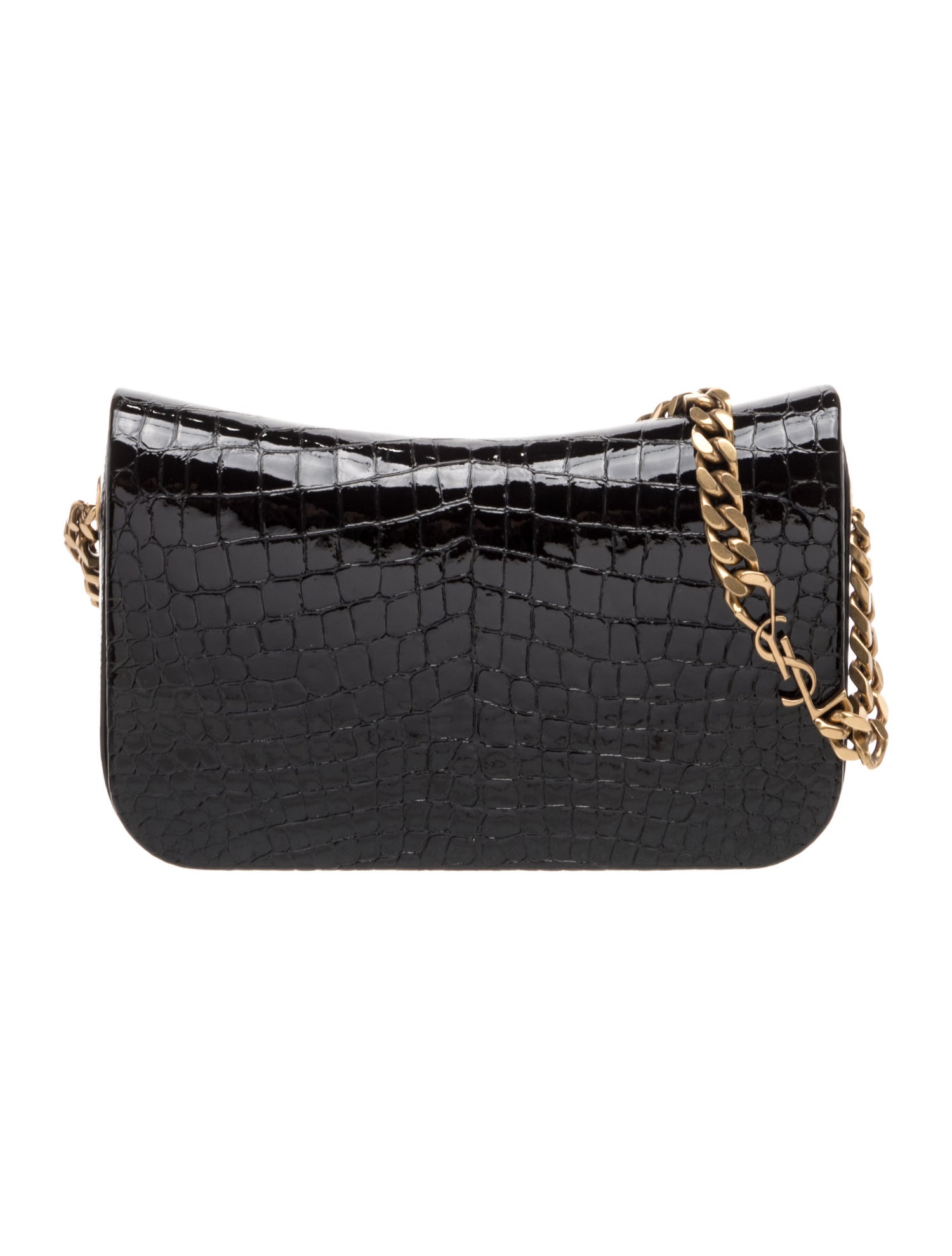 Embossed Leather Croc Elise Flap