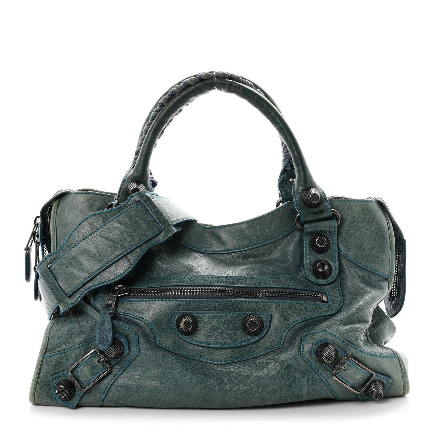 Balenciaga Chevre Giant 21 Silver Hardware City Neiman Marcus LE Bleu