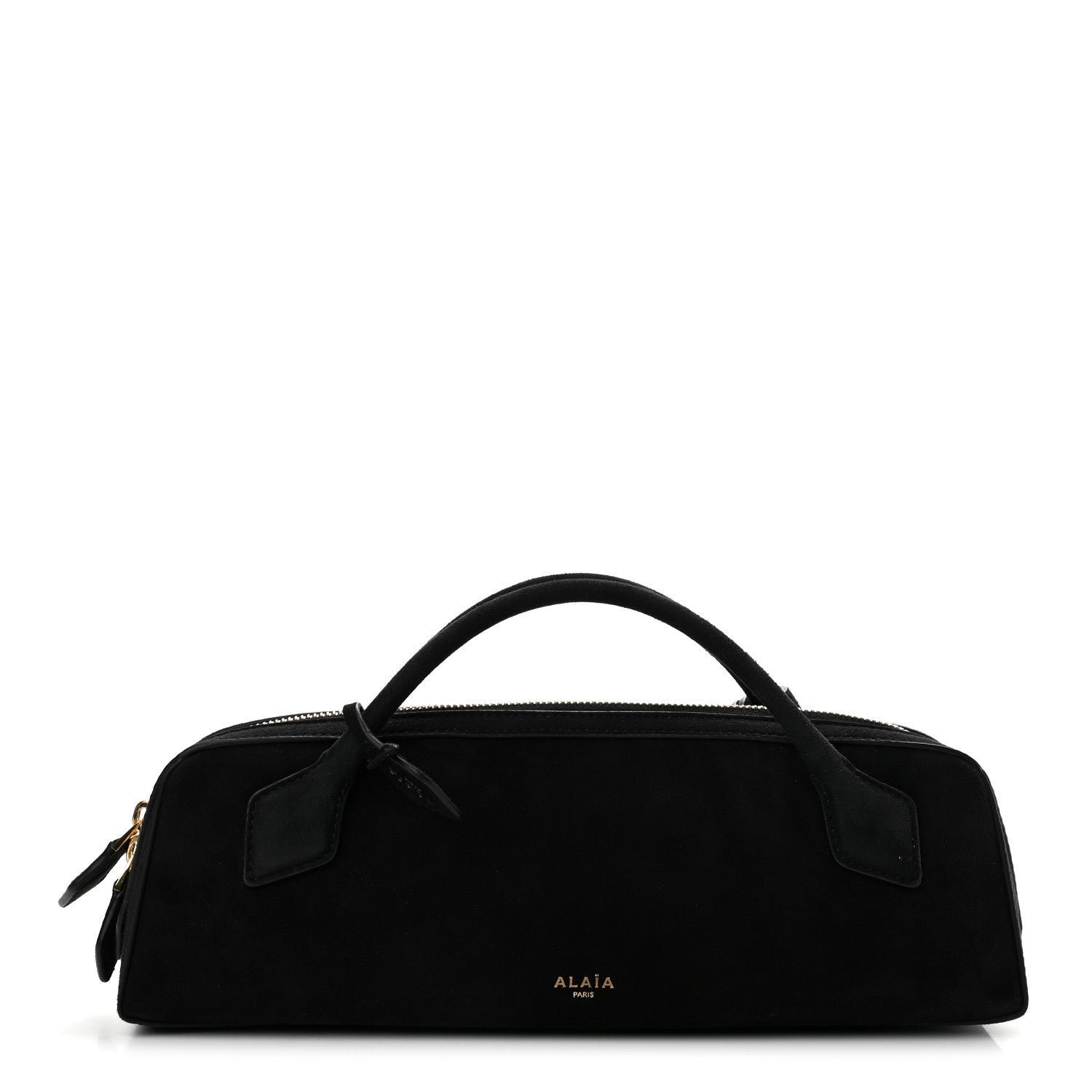 Alaia Suede Goatskin Le Teckel Clutch Black