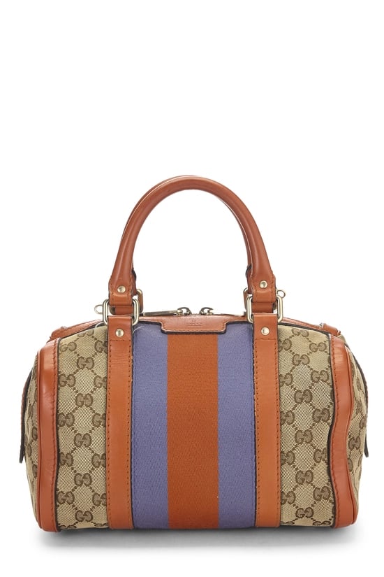Orange Original GG Canvas Web Boston Handbag Small
