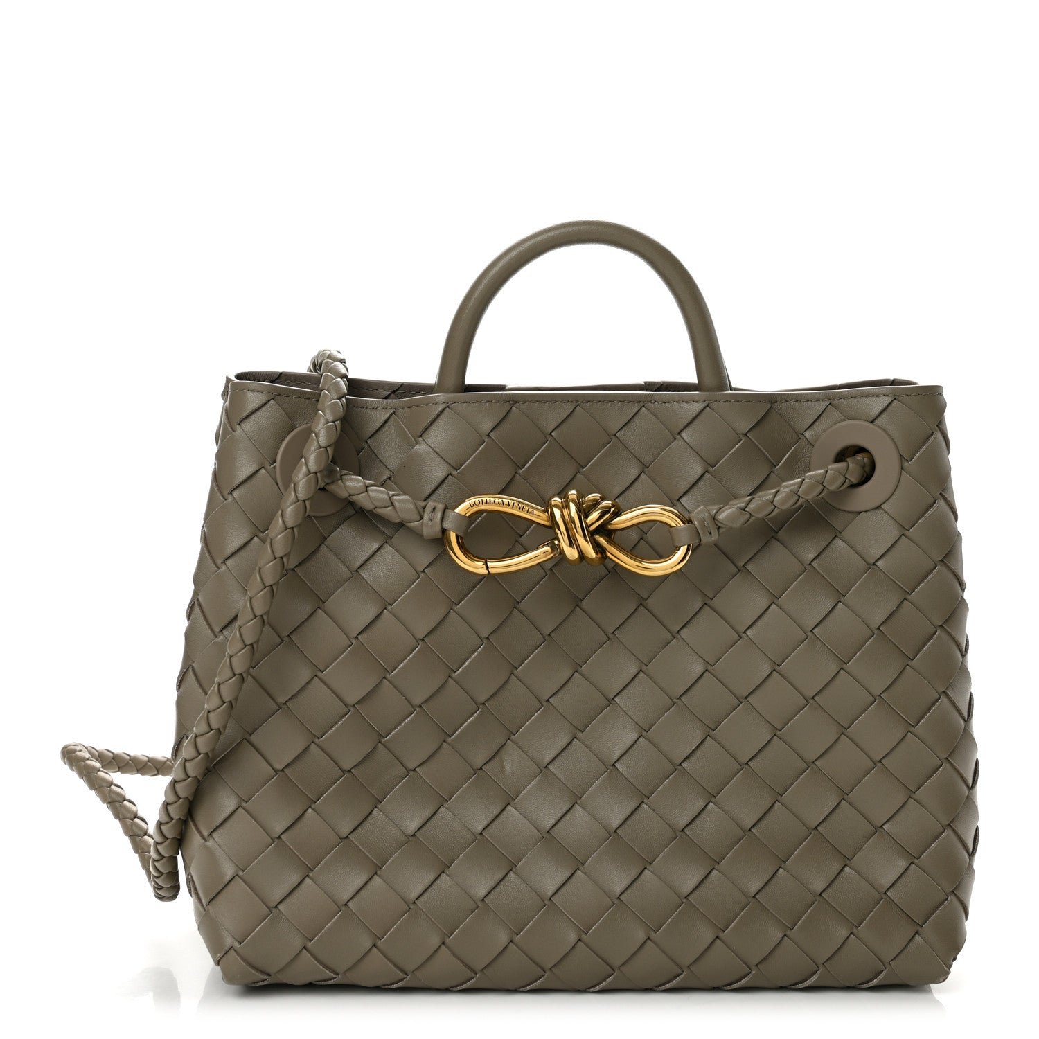 Bottega Veneta Bottega Veneta Nappa Intrecciato Small Andiamo Shoulder Bag Sterling