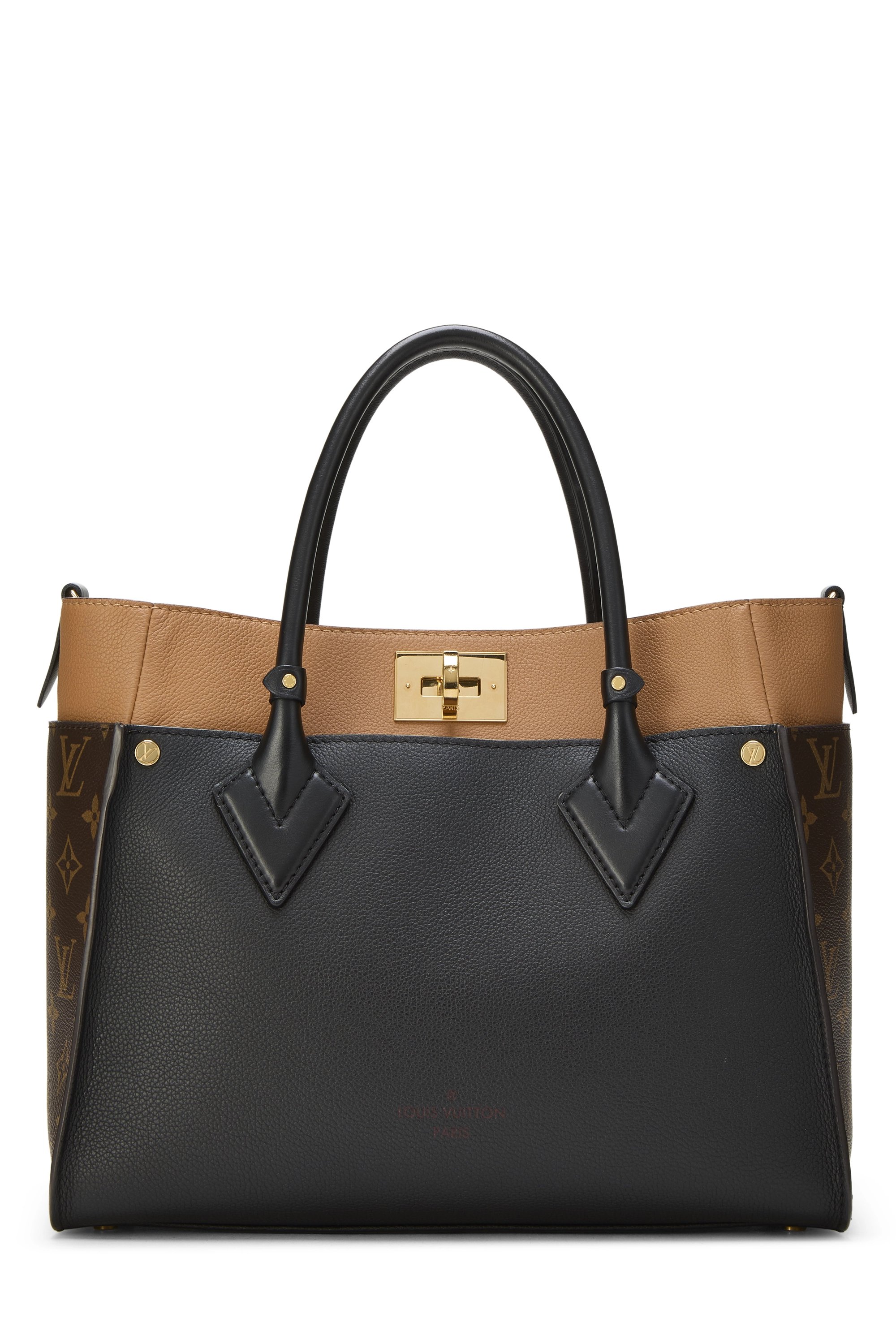 Black Calfskin Monogram On My Side MM