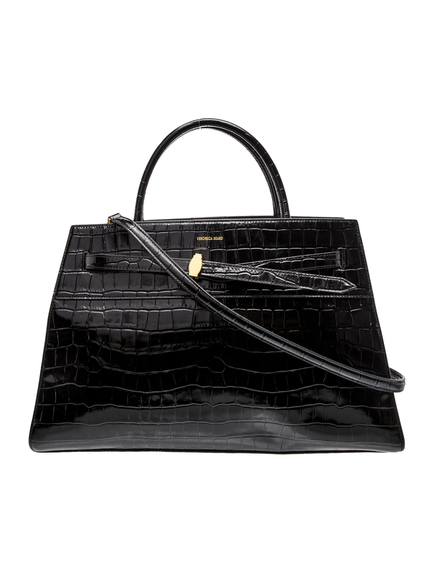 Embossed Leather Top Handle Bag