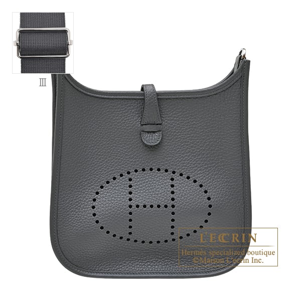 Hermes Evelyne 3 bag 23 Gris misty Clemence leather Silver hardware