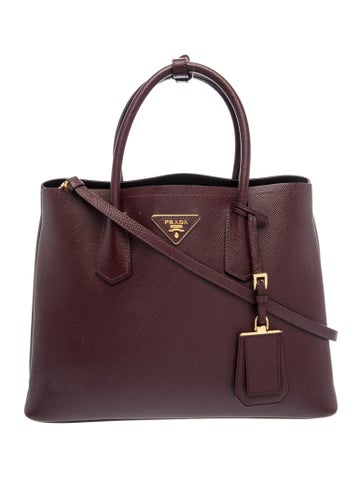 Saffiano Leather Double Bag Medium