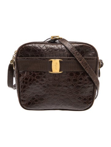 Ferragamo Embossed Leather Crossbody Bag