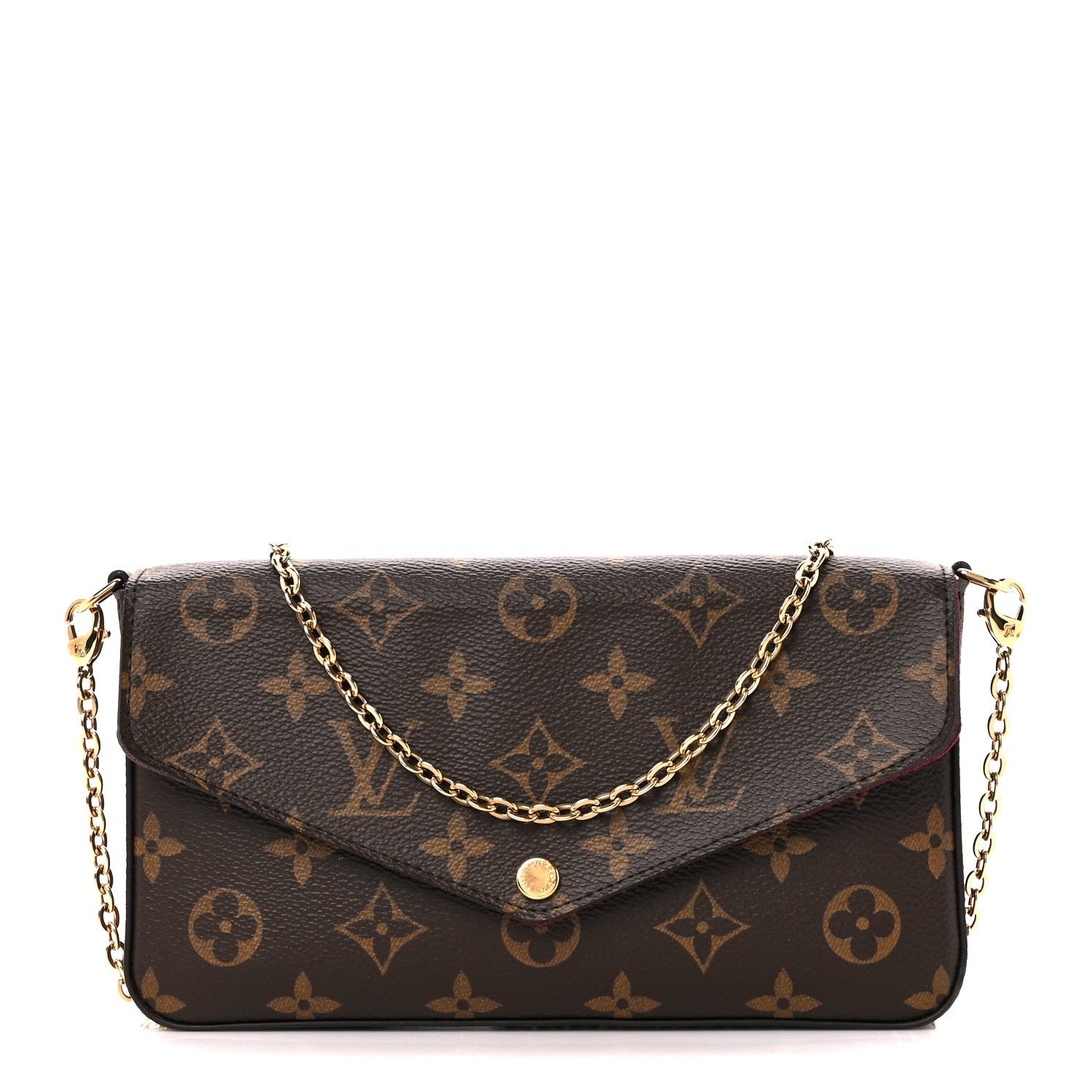 Louis Vuitton Monogram Pochette Felicie Chain Wallet Fuchsia