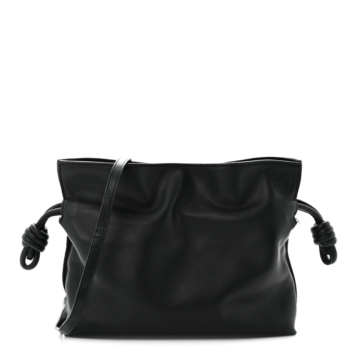 Loewe Calfskin Mini Flamenco Knot Clutch Black