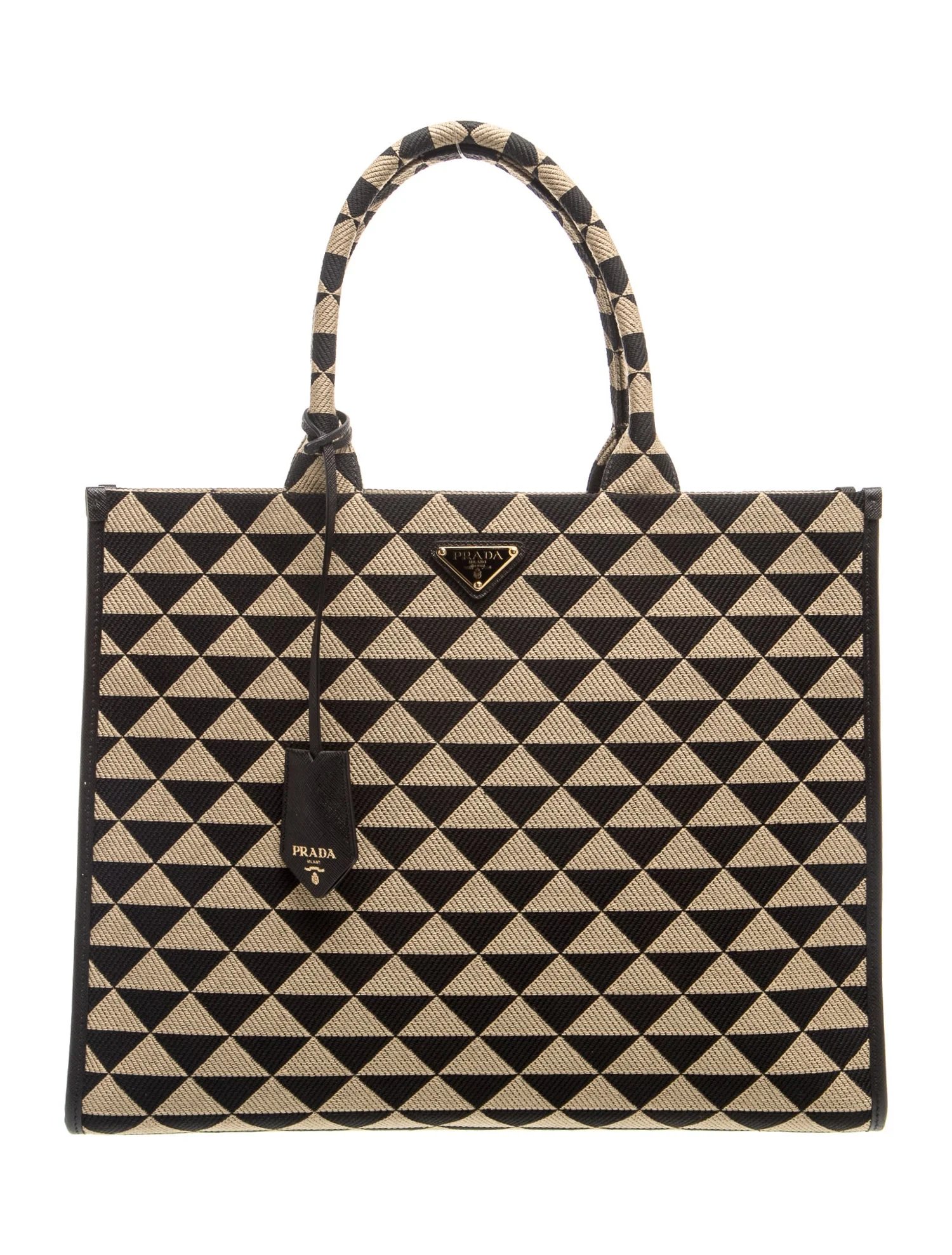 Enameled Metal Triangle Symbole Jacquard Tote Large