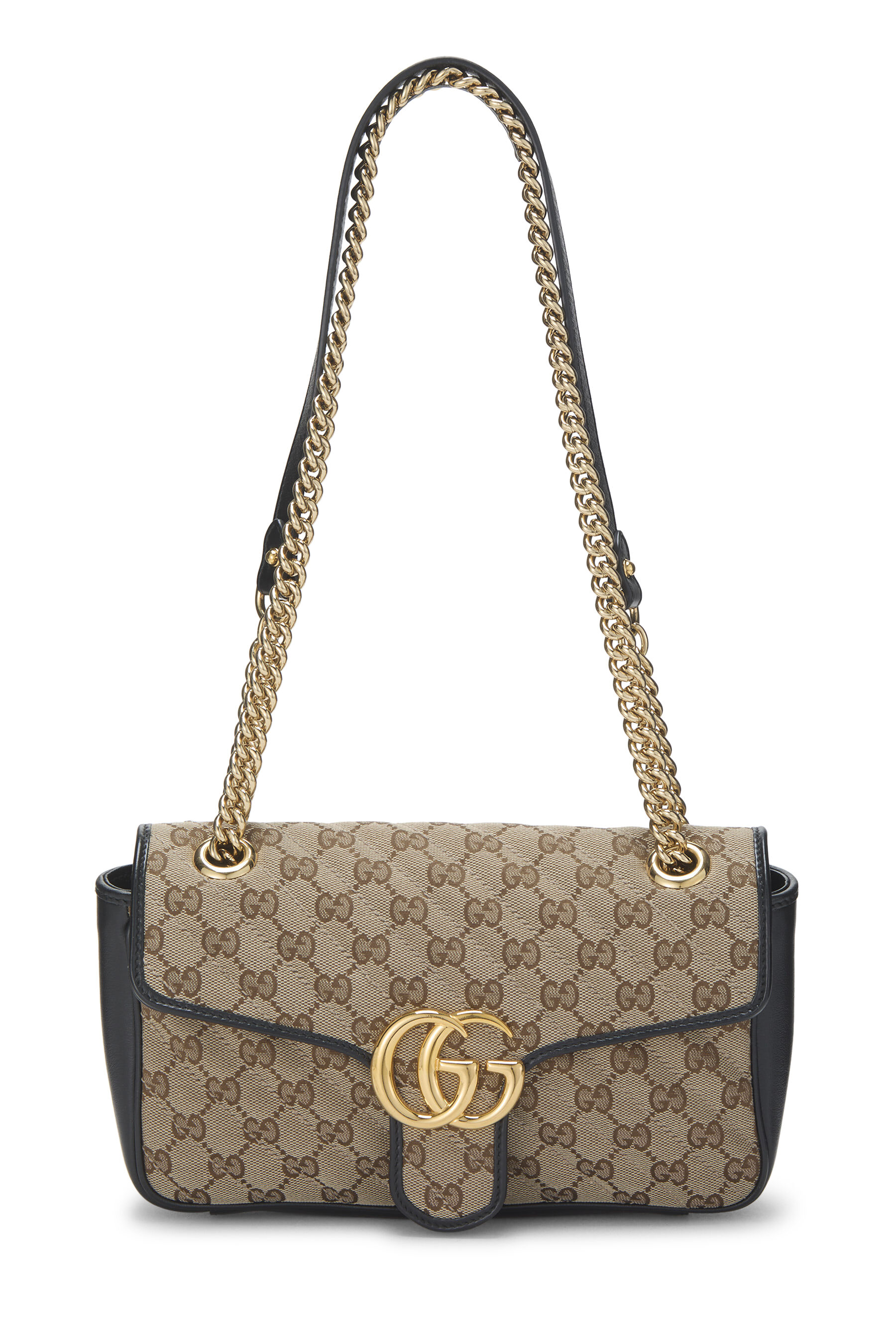 Gucci Black Original GG Canvas Marmont Shoulder Bag Small