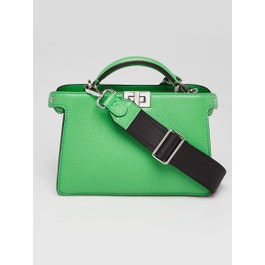 Fendi Fendi Tomatillo Pebbled Leather Small Peekaboo Iseeu XCross Satchel Bag 7VA582