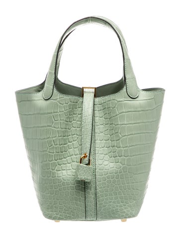 Matte Crocodile Porosus Picotin Lock 18