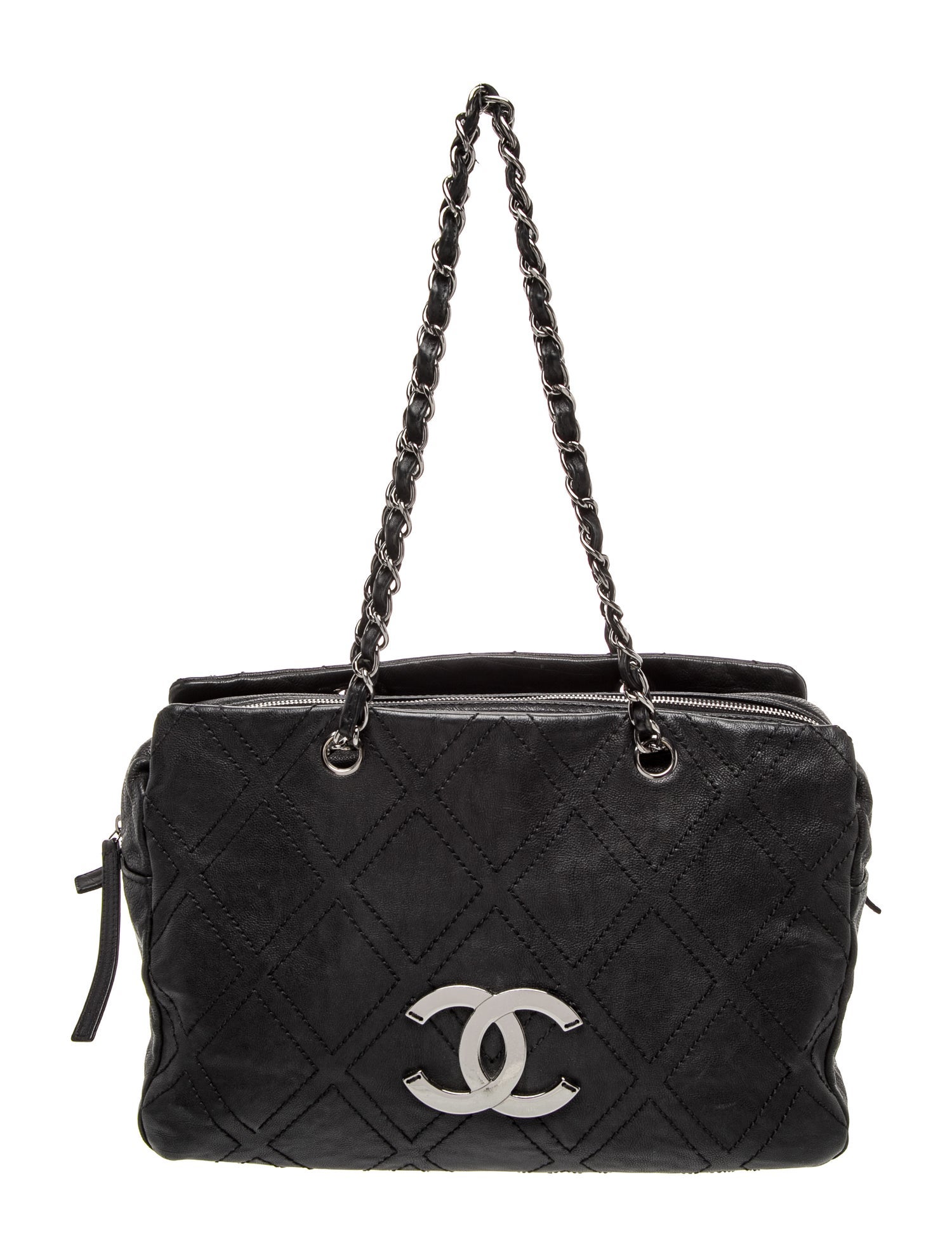 Diamond Stitch Bowler Bag