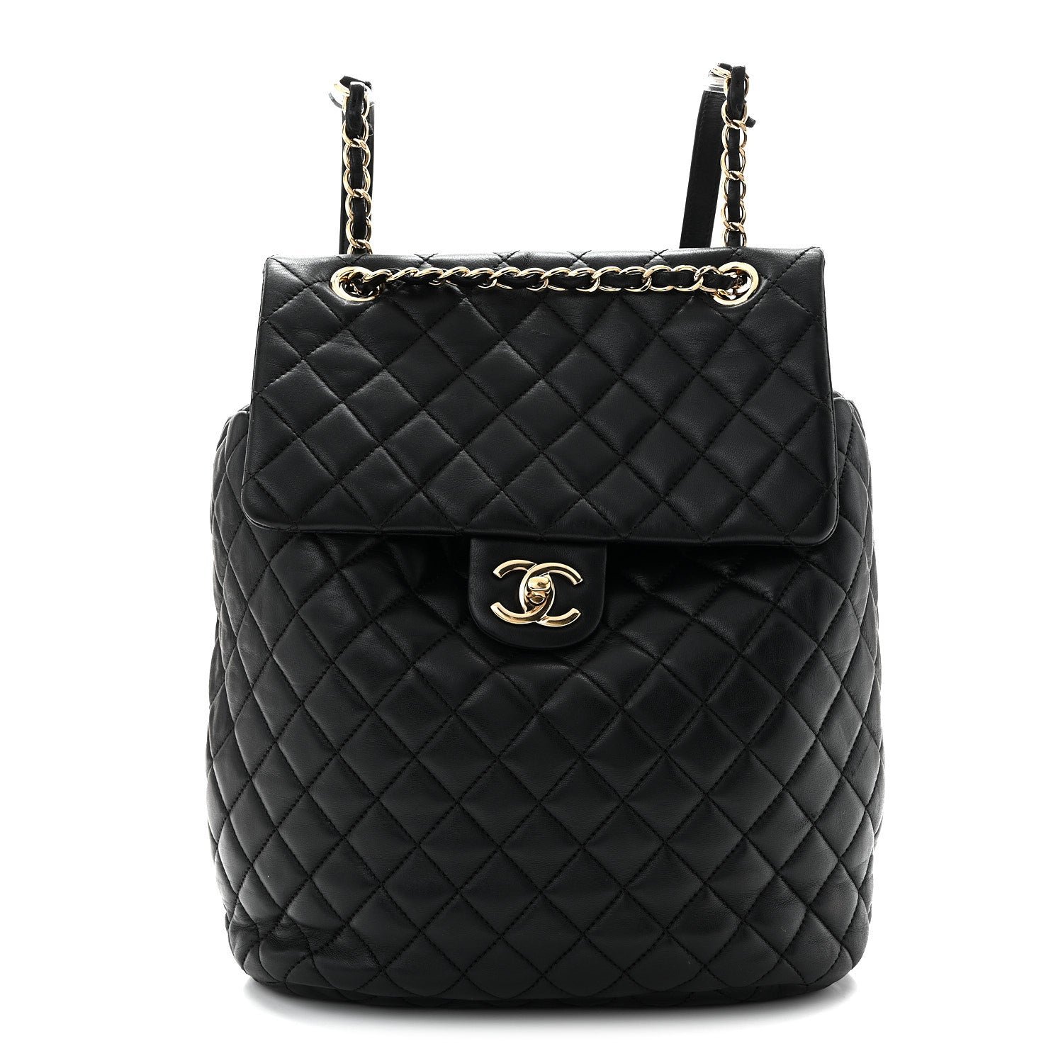Chanel Lambskin Quilted Large Urban Spirit Backpack Black