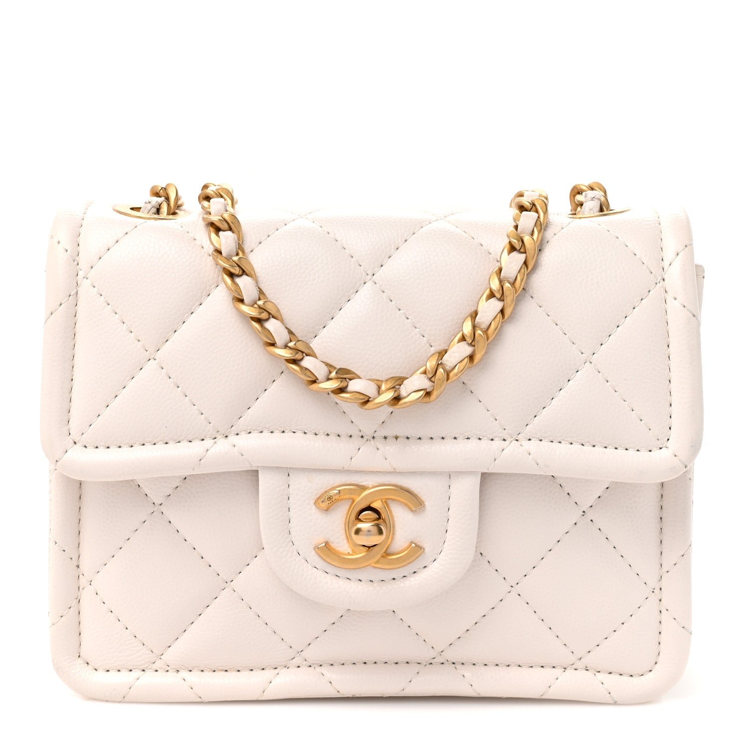 Chanel Caviar Quilted Mini Sweet Classic Flap White