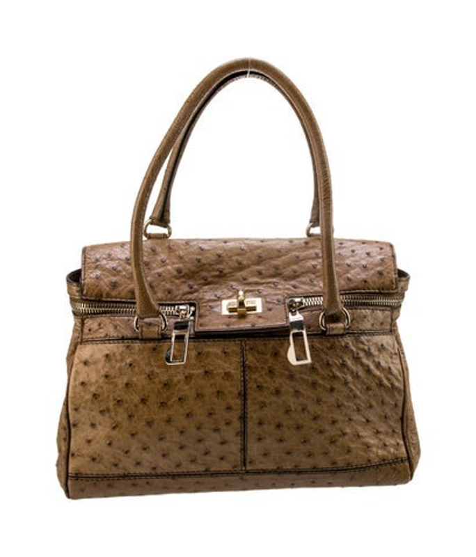 Max Mara Mara Ostrich Top Handle Bag