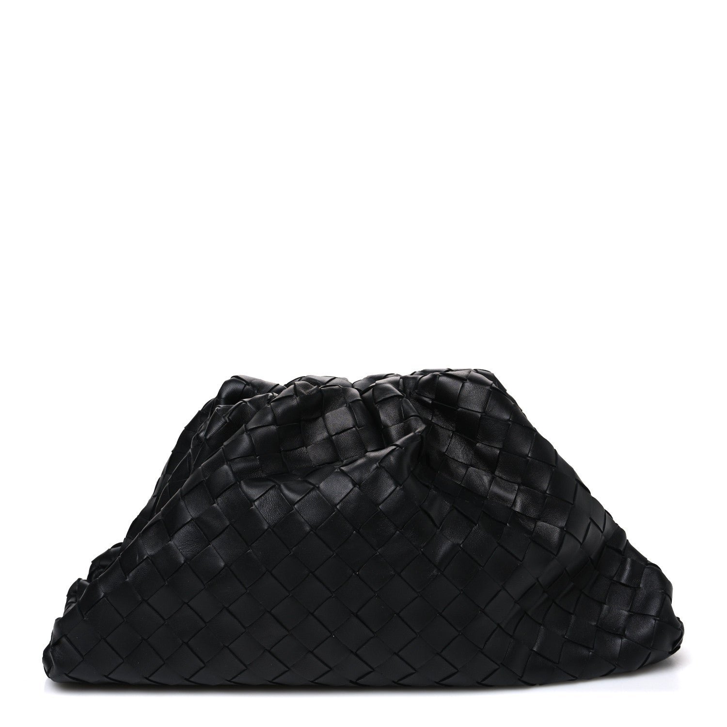 Bottega Veneta Nappa Maxi Intreccio The Pouch Oversized Clutch Black