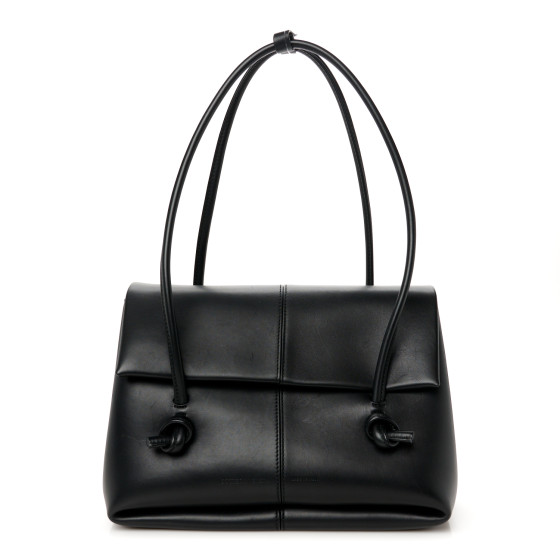 Bottega Veneta Calfskin Medium Falcon Shoulder Bag Black