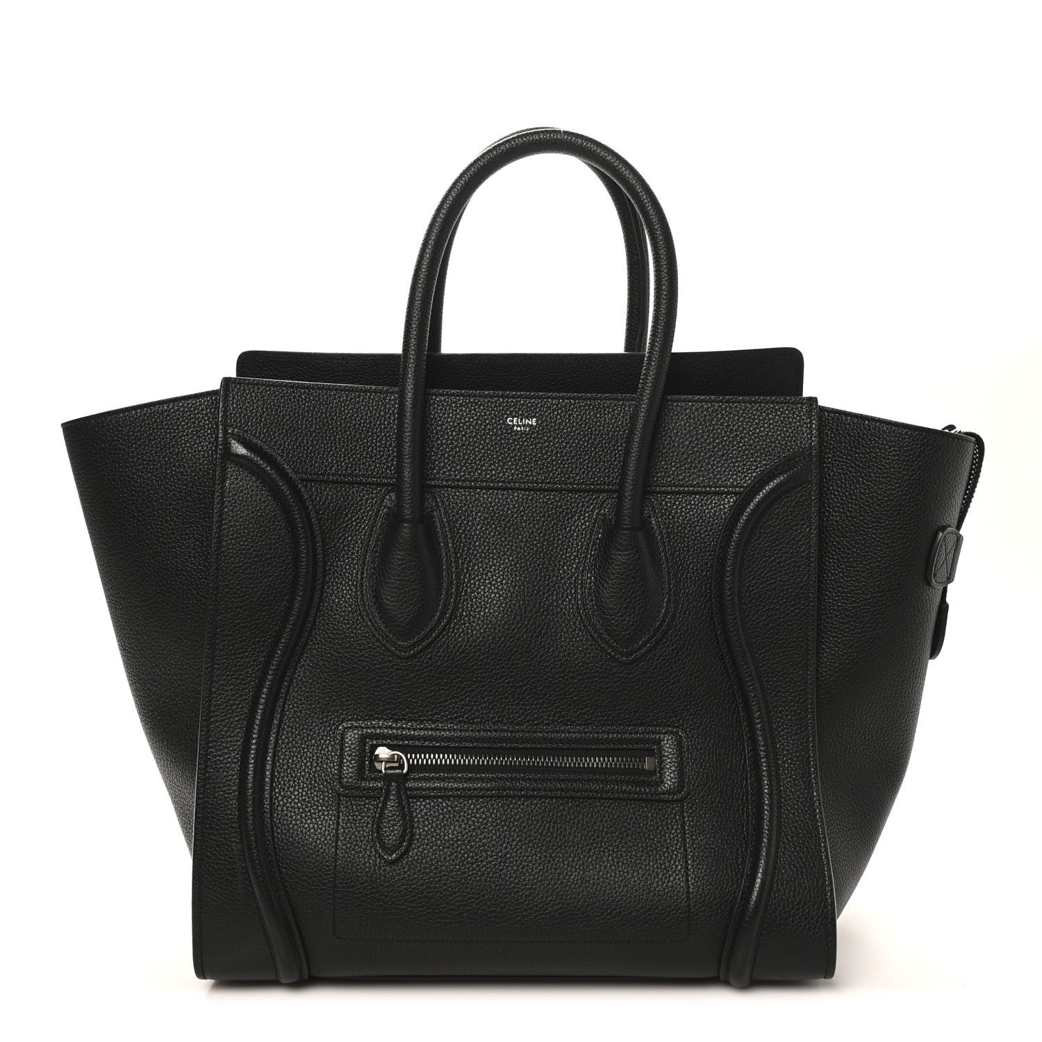 Celine Drummed Calfskin Mini Luggage Black