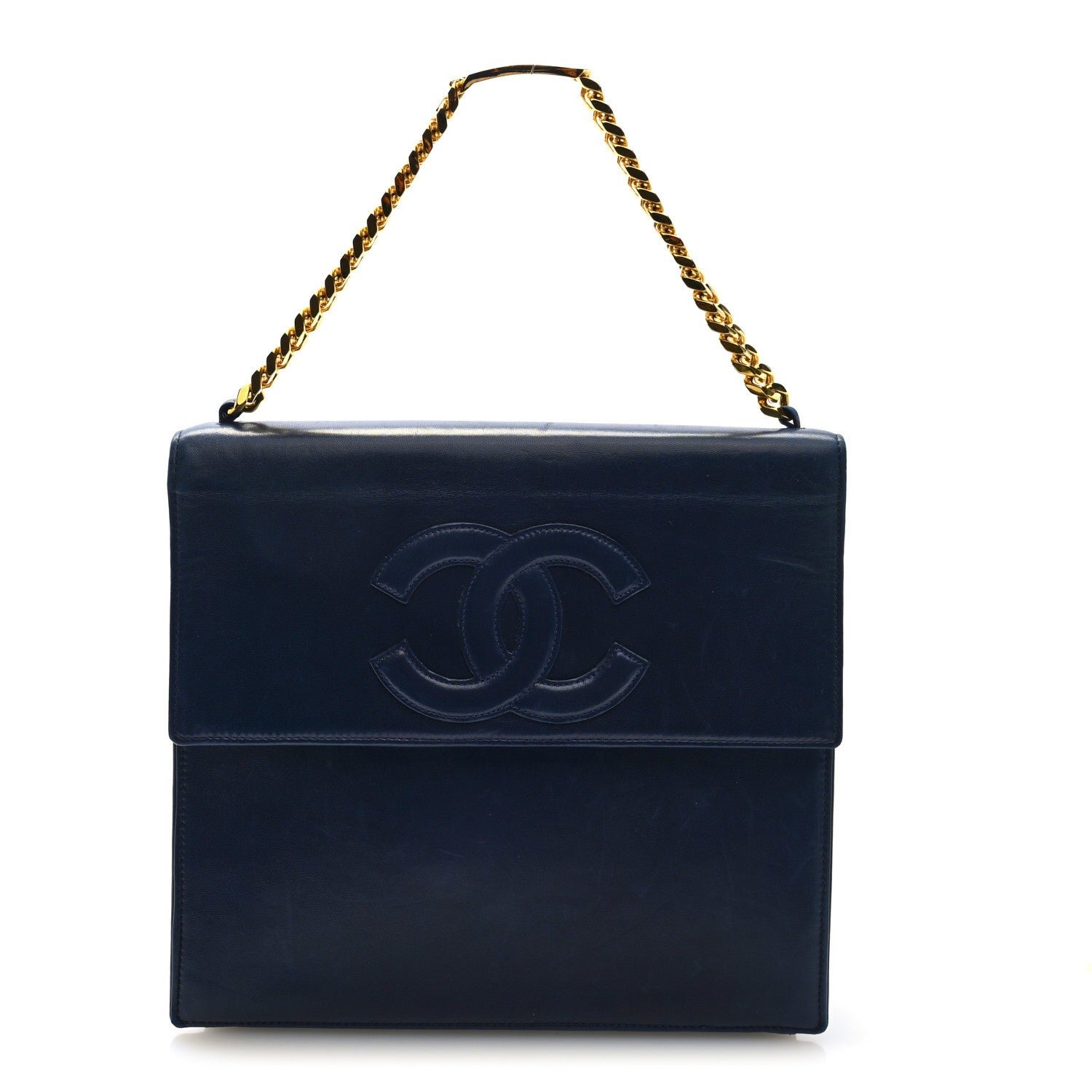 Chanel Lambskin CC Chain ID Flap Bag Blue