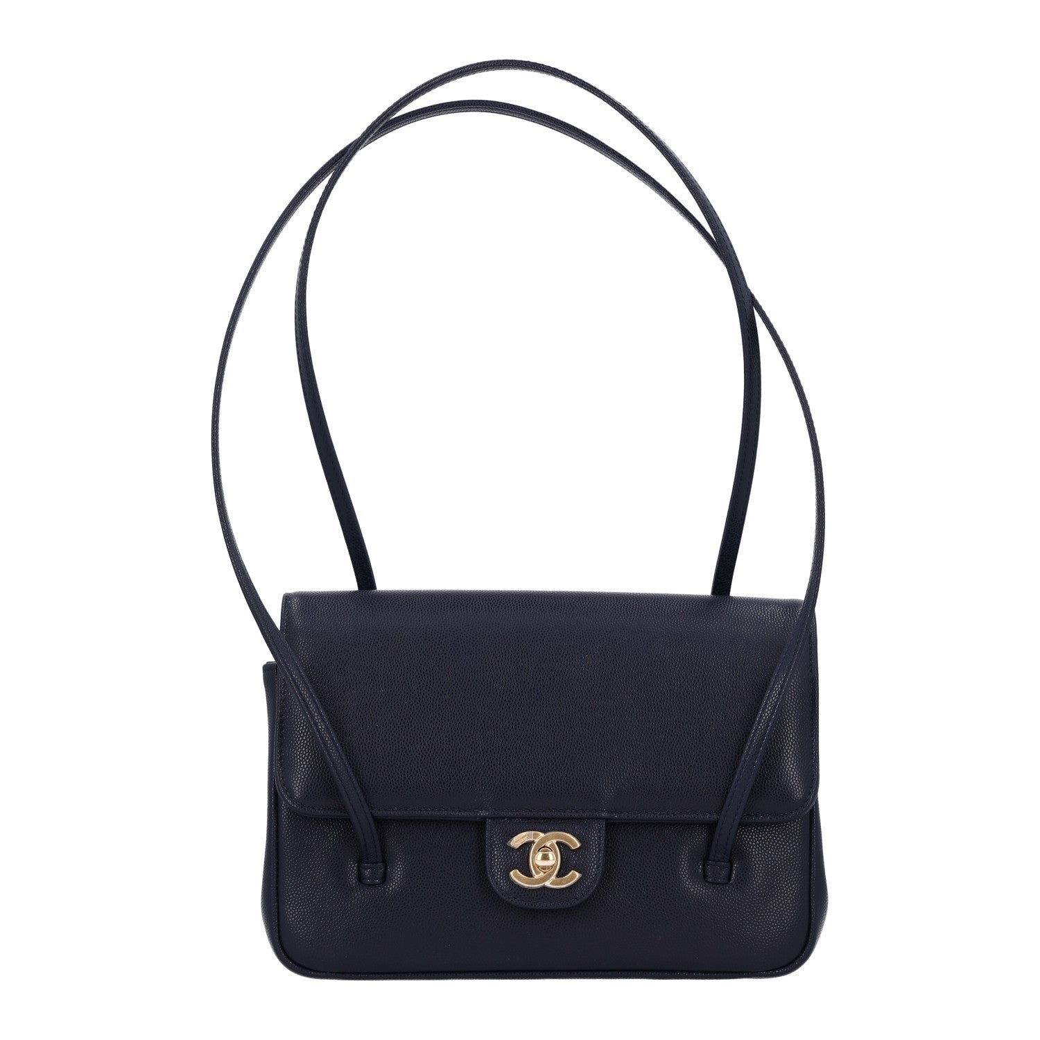 Chanel Shiny Caviar Preppy Coco Small Flap Navy