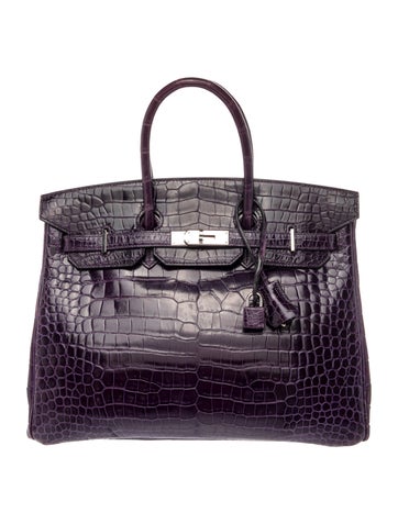 Hermes Shiny Porosus Crocodile Birkin 35
