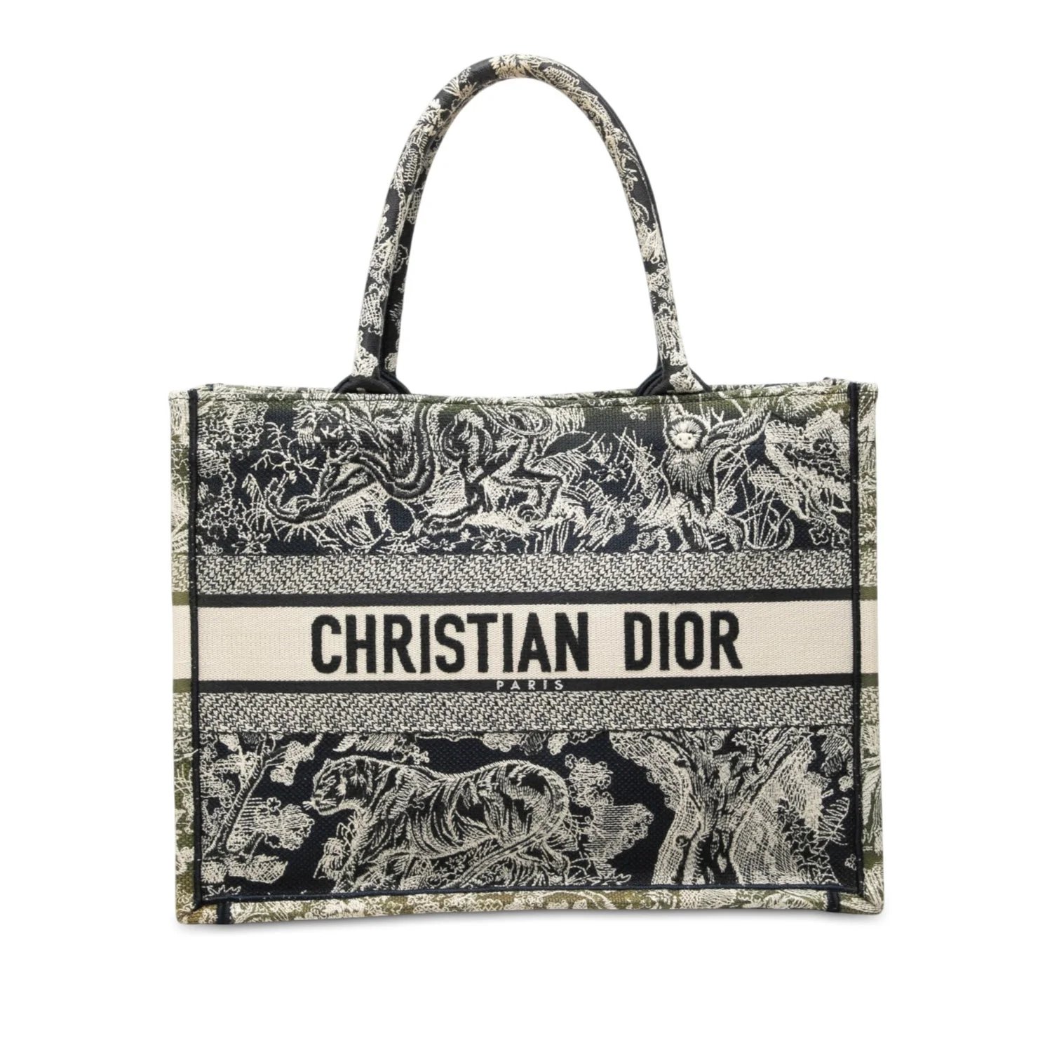 Medium Canvas Embroidered Reverse Dioriviera Toile De Jouy Book Tote