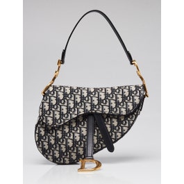 Christian Dior Blue Oblique Canvas Dior Saddle Bag