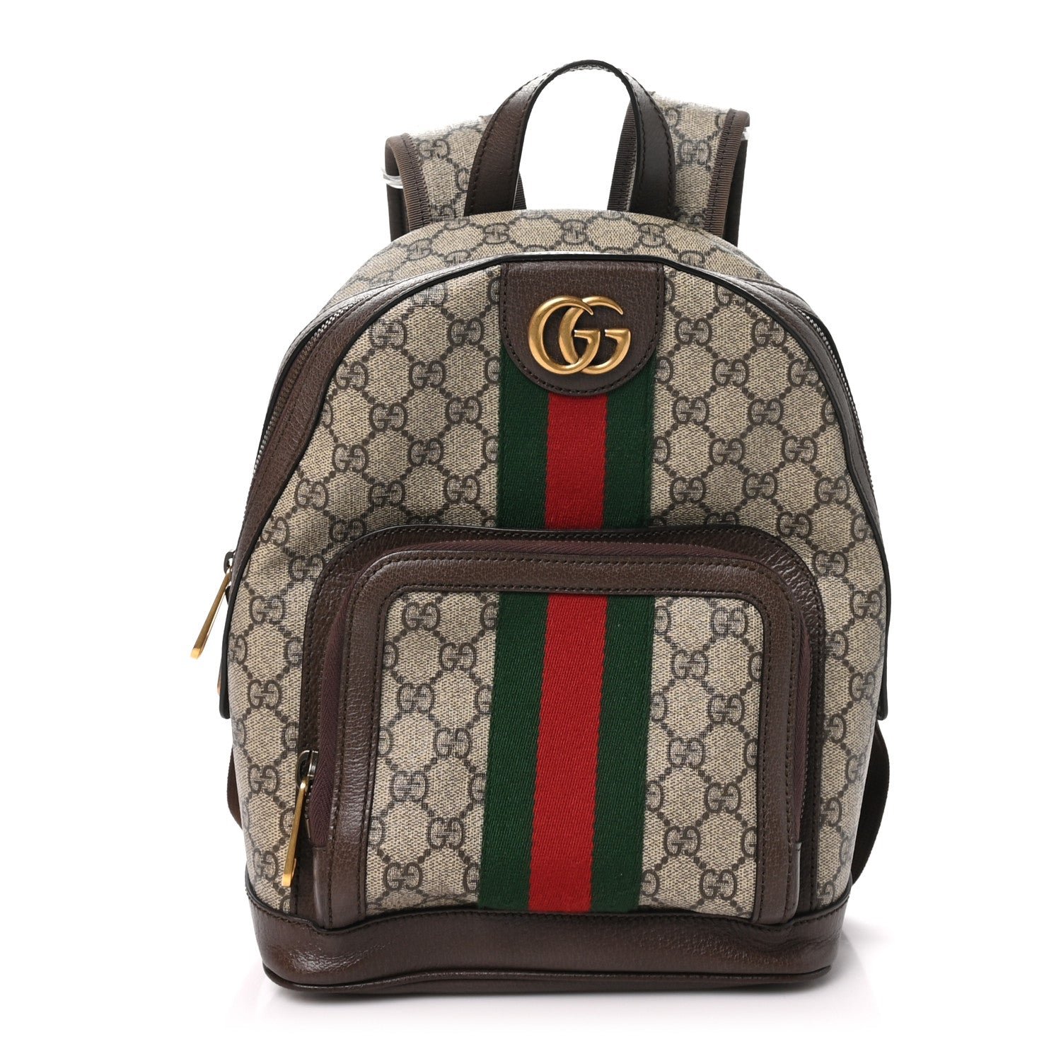 Gucci GG Supreme Monogram Calfskin Web Small Ophidia Day Backpack Beige Ebony New Acero