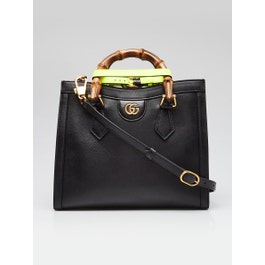Gucci Black Leather Small Diana Tote Bag