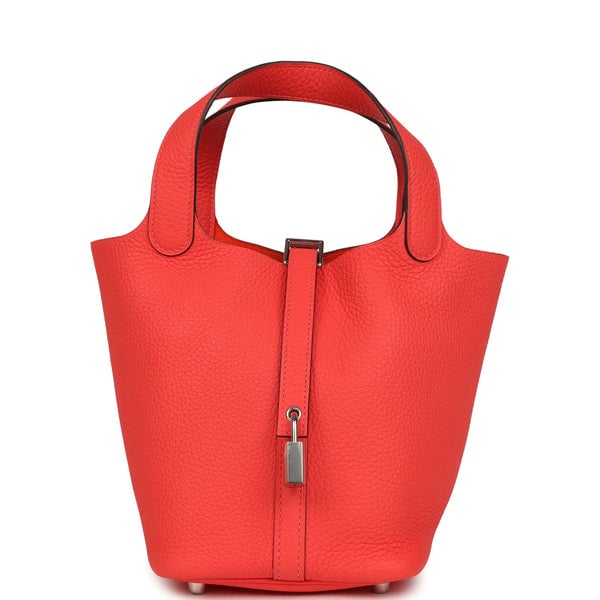 Hermes Hermes Picotin Lock 18 Rose Texas Clemence Palladium Hardware