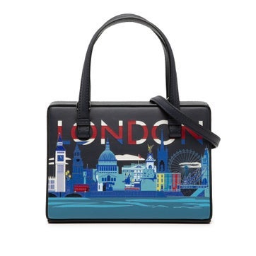 Small Calfskin Leather London Postal Top Handle Bag
