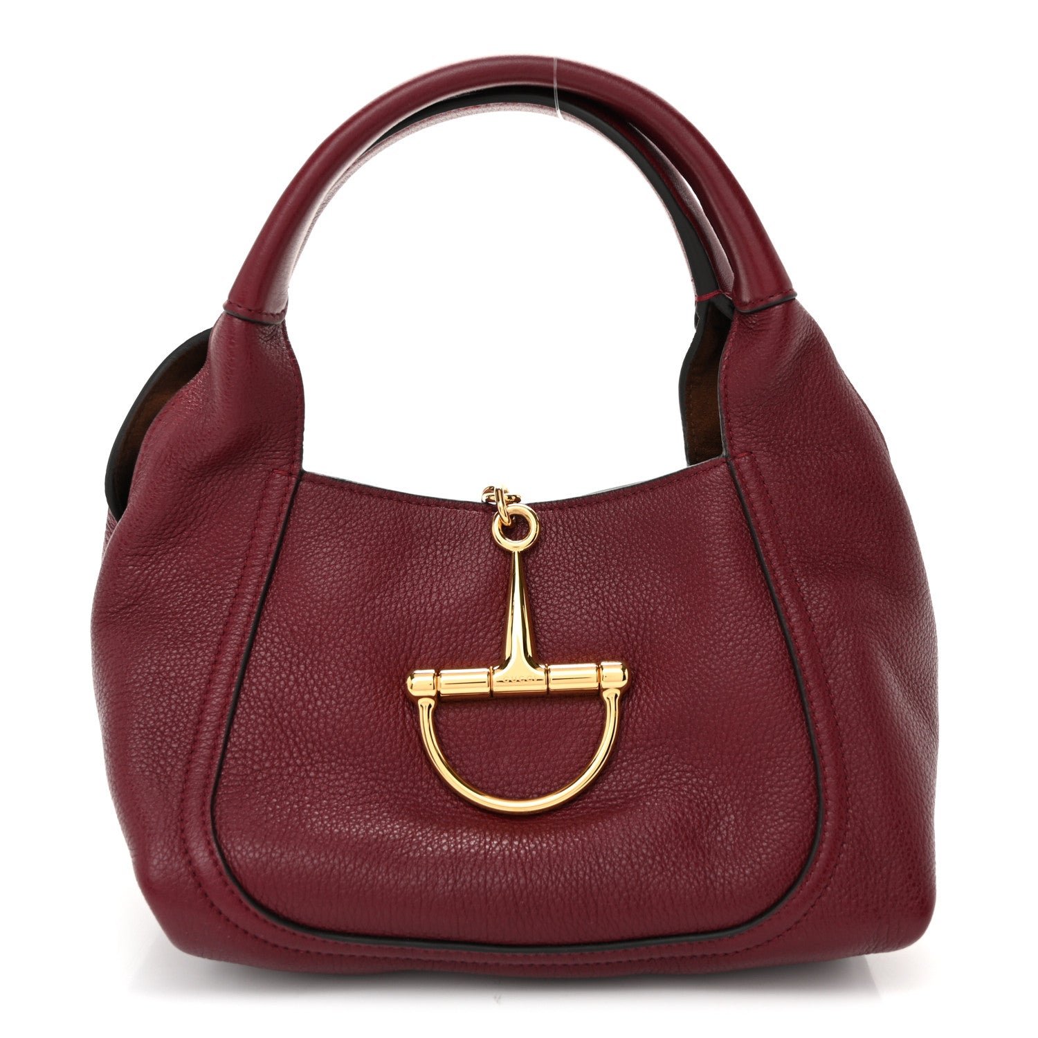 Gucci Grained Calfskin Softbit Medium Shoulder Bag Rosso Ancora