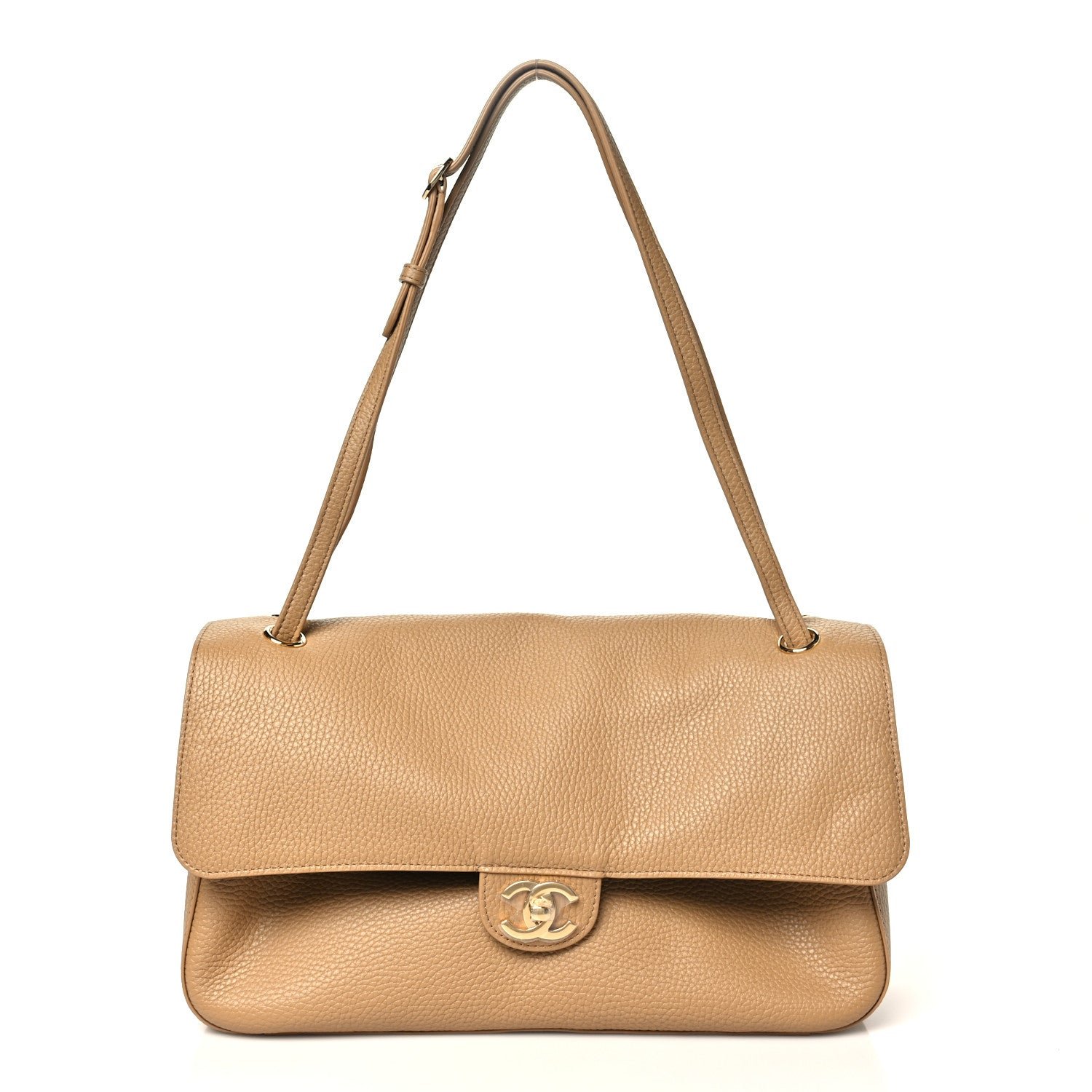 Chanel Grained Calfskin Small Souplissimo Maxi Flap Beige