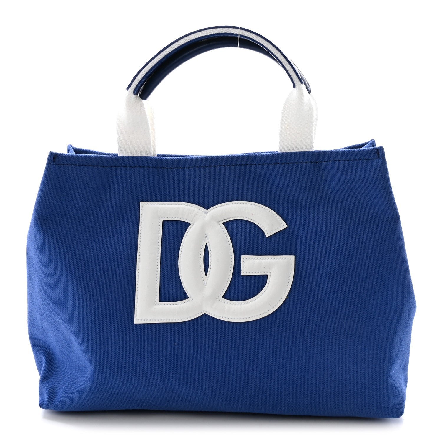 Dolce & Gabbana Dolce & Gabbana Canvas Mini DG Logo Shopper Tote Bluette