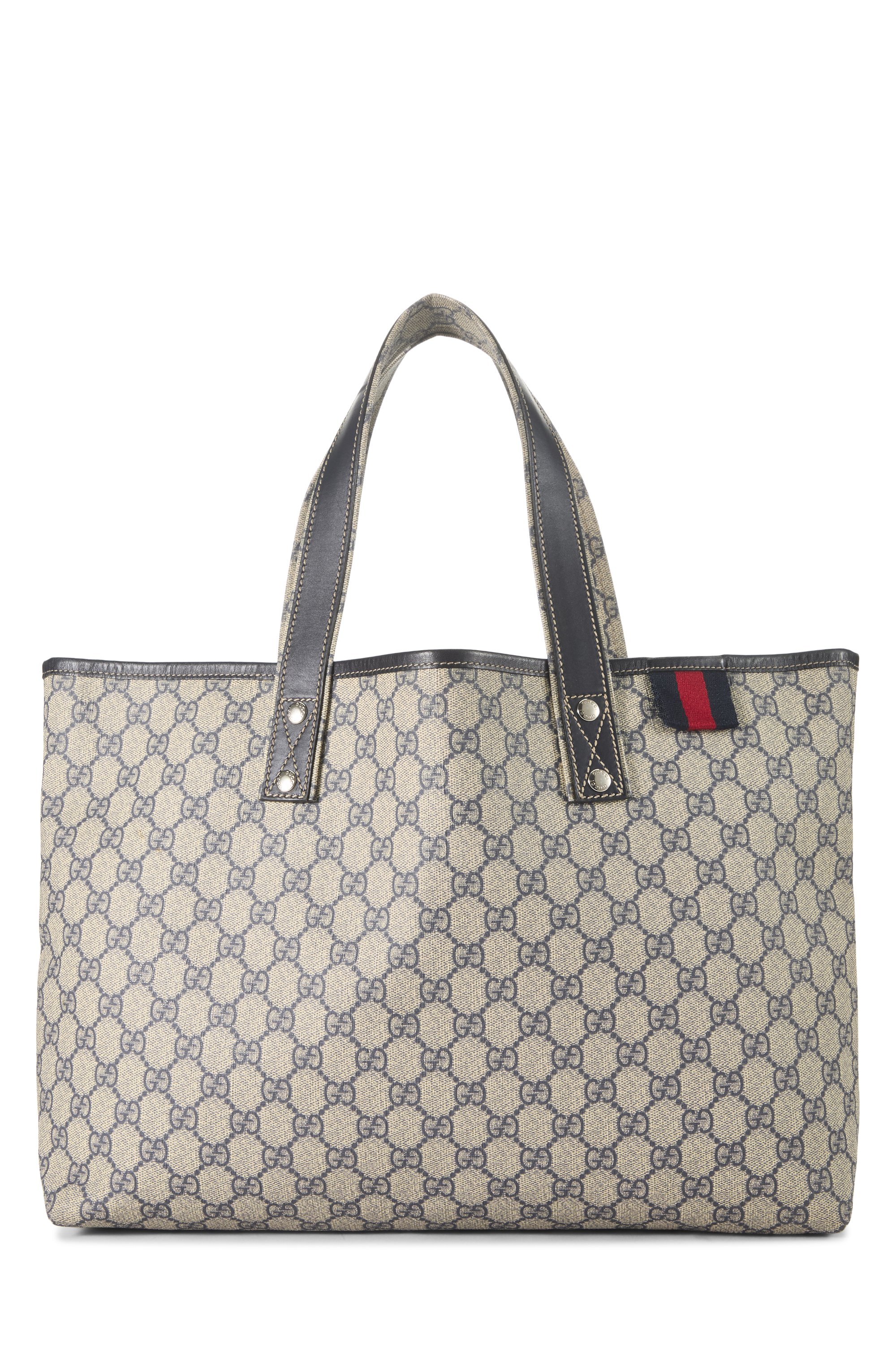 Navy GG Supreme Canvas Web Loop Tote