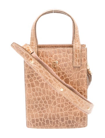 Embossed Leather Bucket Bag