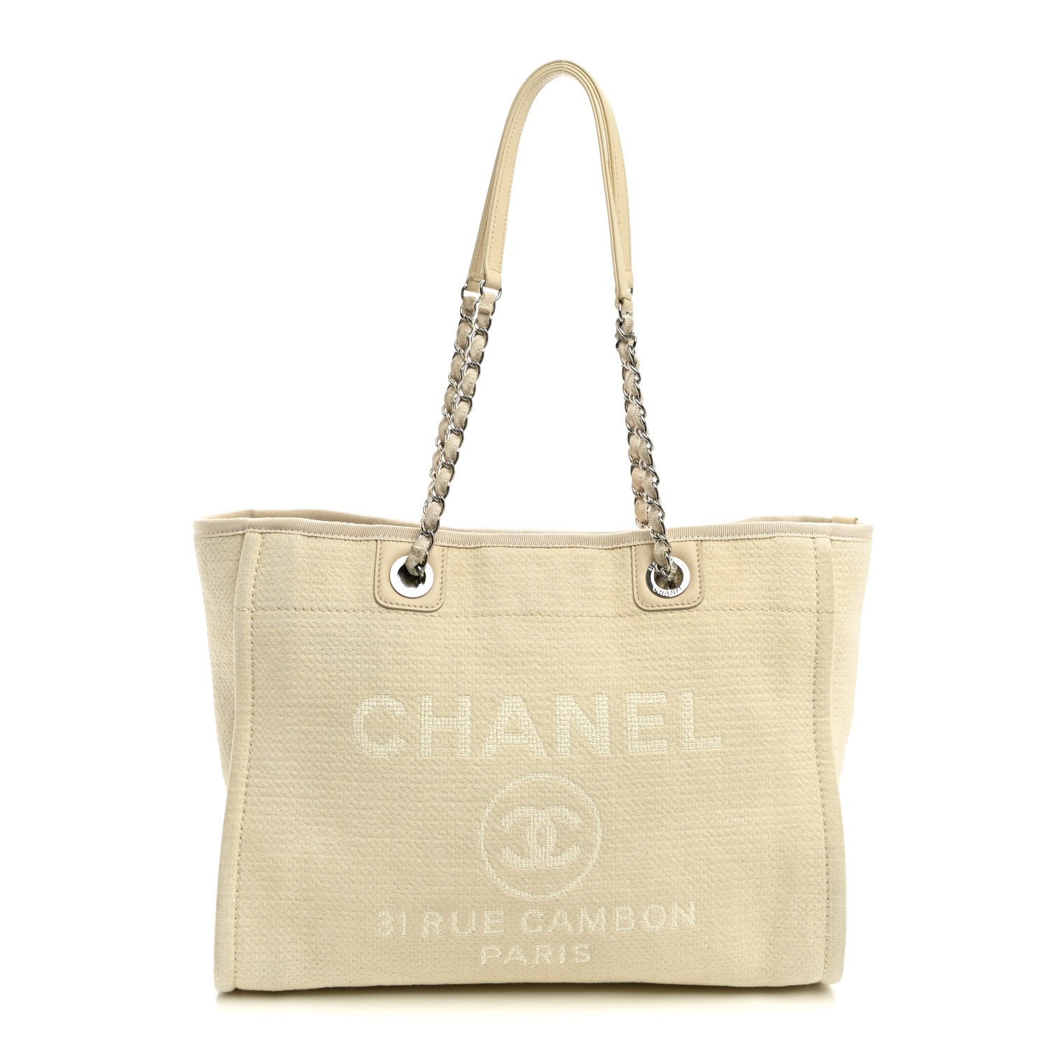 Chanel Mixed Fibers Small Deauville Tote White