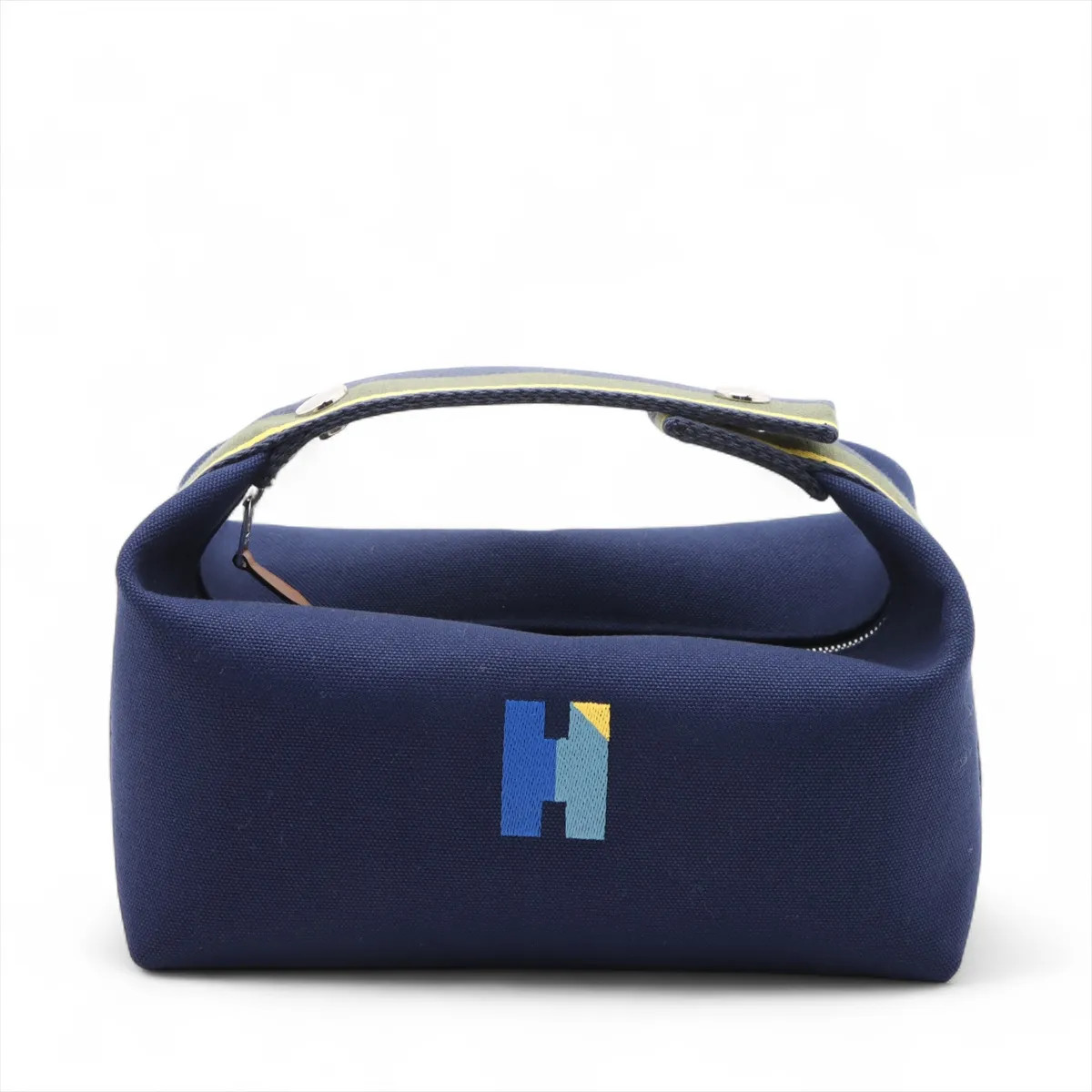 Hermès Brid A Black PM canvas Navy Blue Silver Metal Fittings