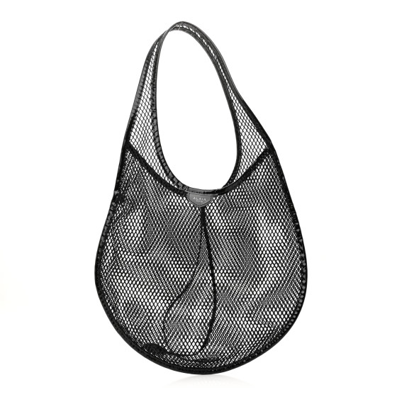 Alaia Fishnet Patent Calfskin Medium One Piece Bag Black
