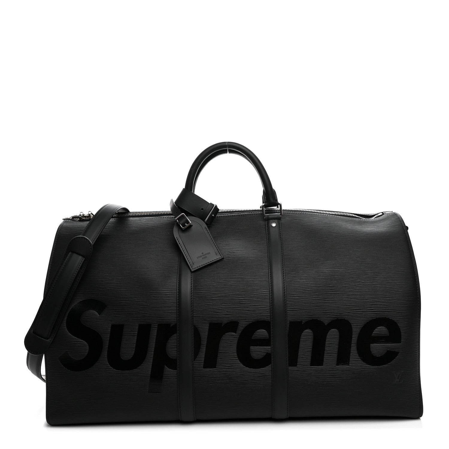 Louis Vuitton X SUPREME Epi Keepall Bandouliere 55 Black