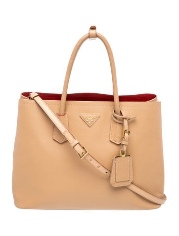 Saffiano Leather Double Bag Medium