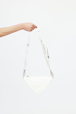 Raffia Triangle Crossbody Bag