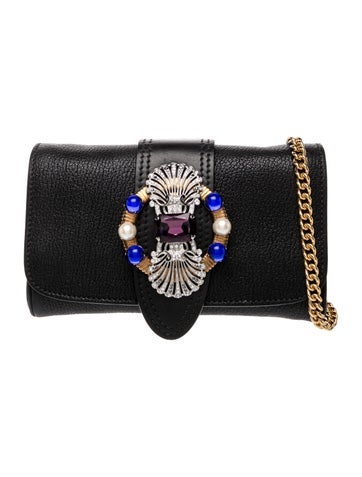 Miu Miu Leather Leather Clutch on Chain
