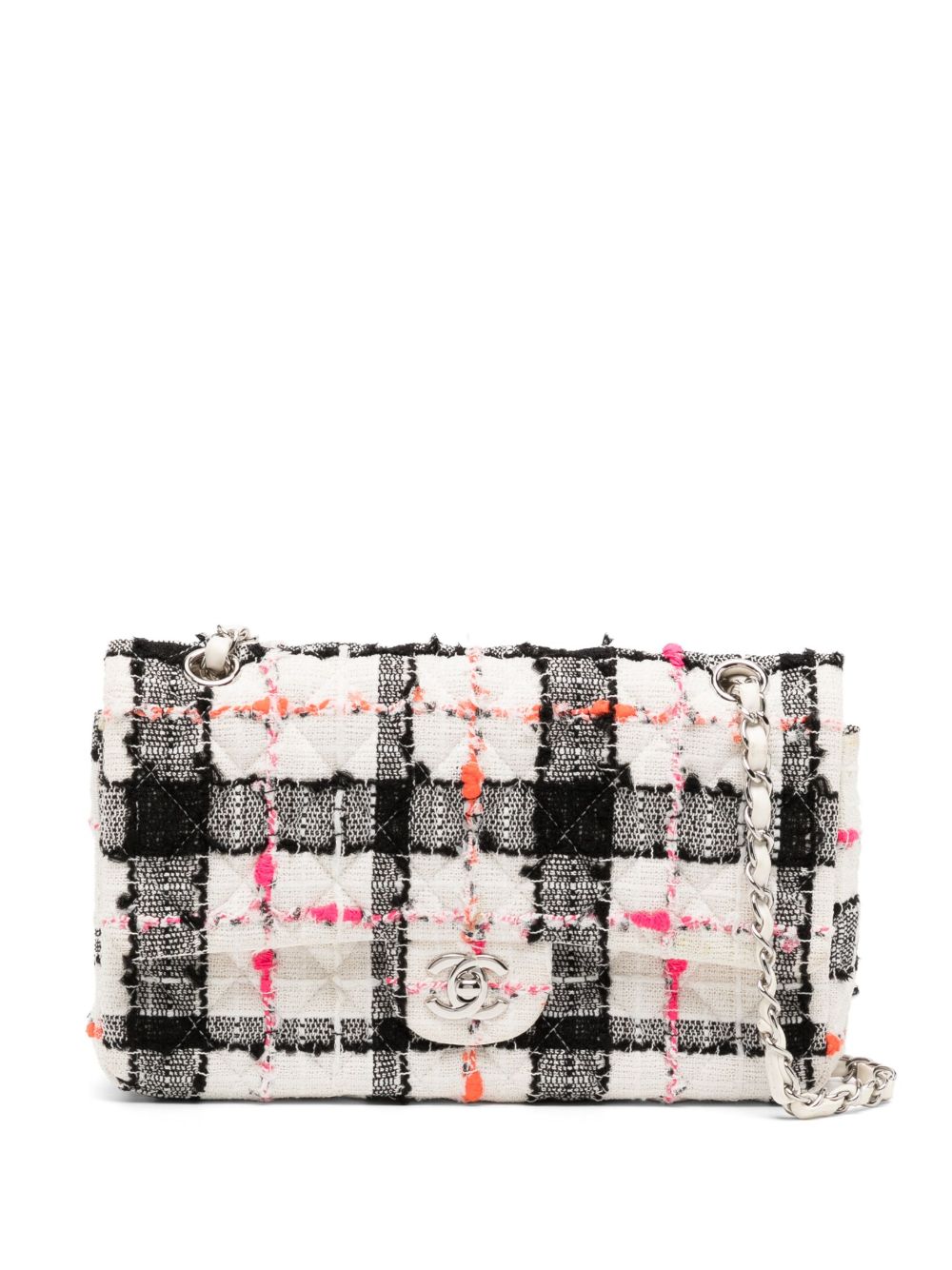 tweed Double Flap shoulder bag