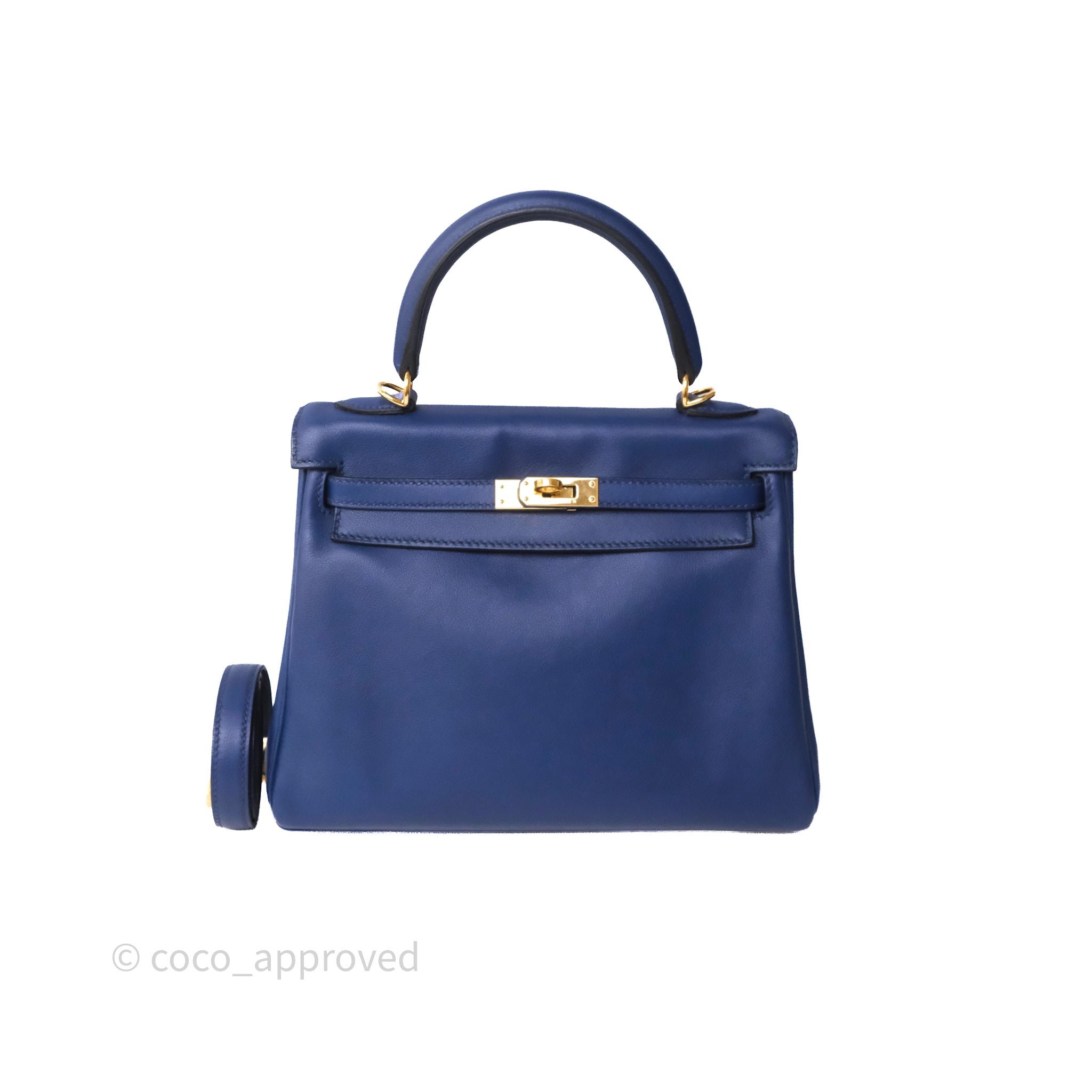 Hermes Kelly 25 Bleu Saphir 73 Swift Gold Hardware
