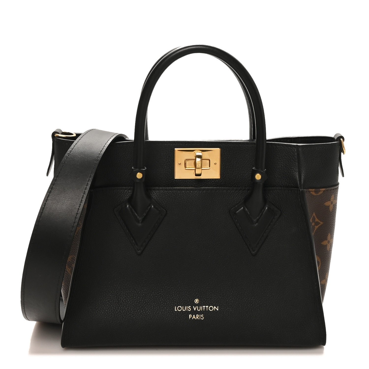 Louis Vuitton Calfskin Monogram On My Side PM Black