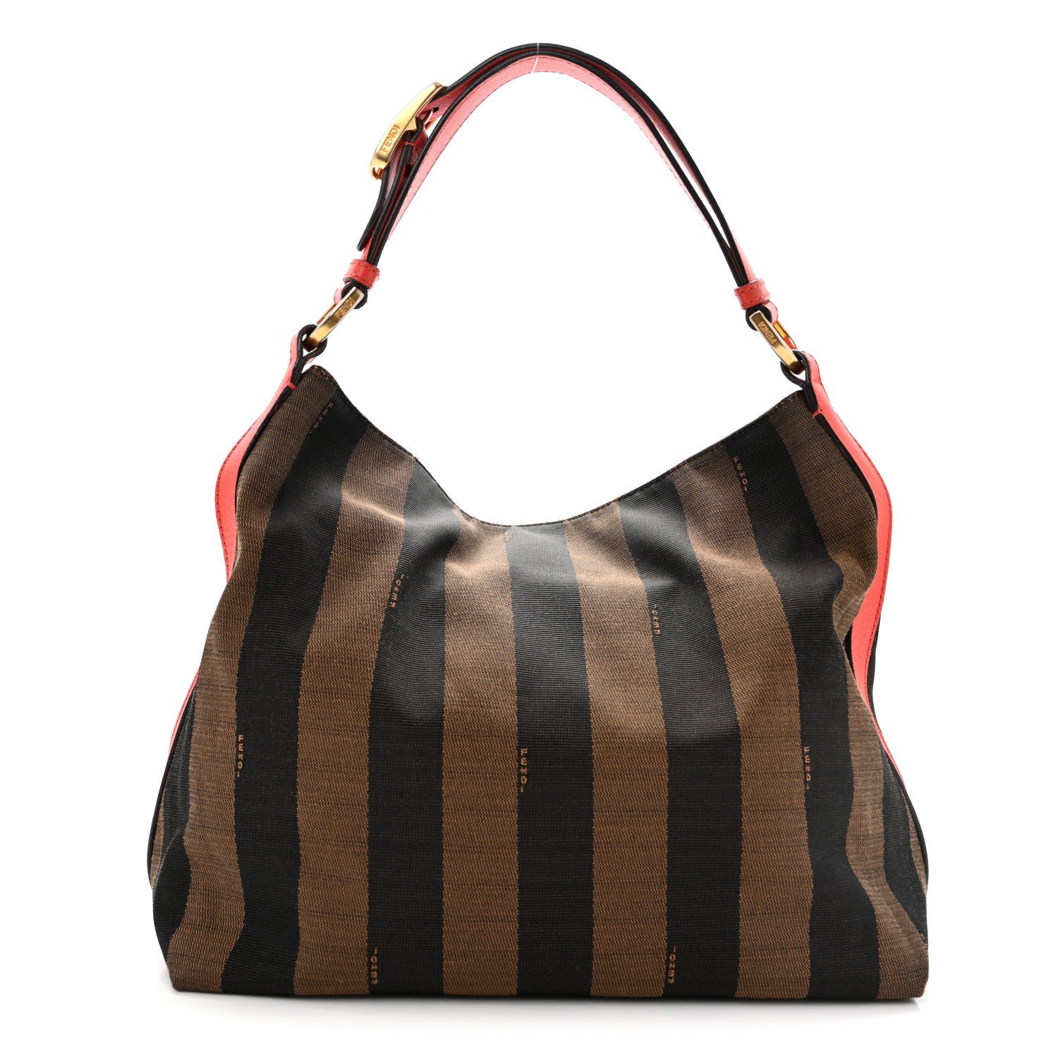 Fendi Pequin Cuoio Vegetale Medium Hobo Tobacco Papavero